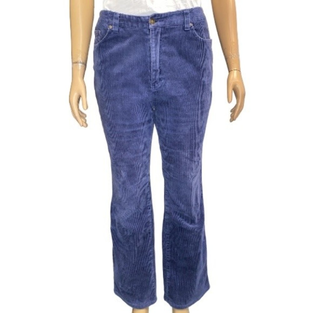 Y2K Corduroy Pants blue straight leg  Newport News Jeanology collection size 12P